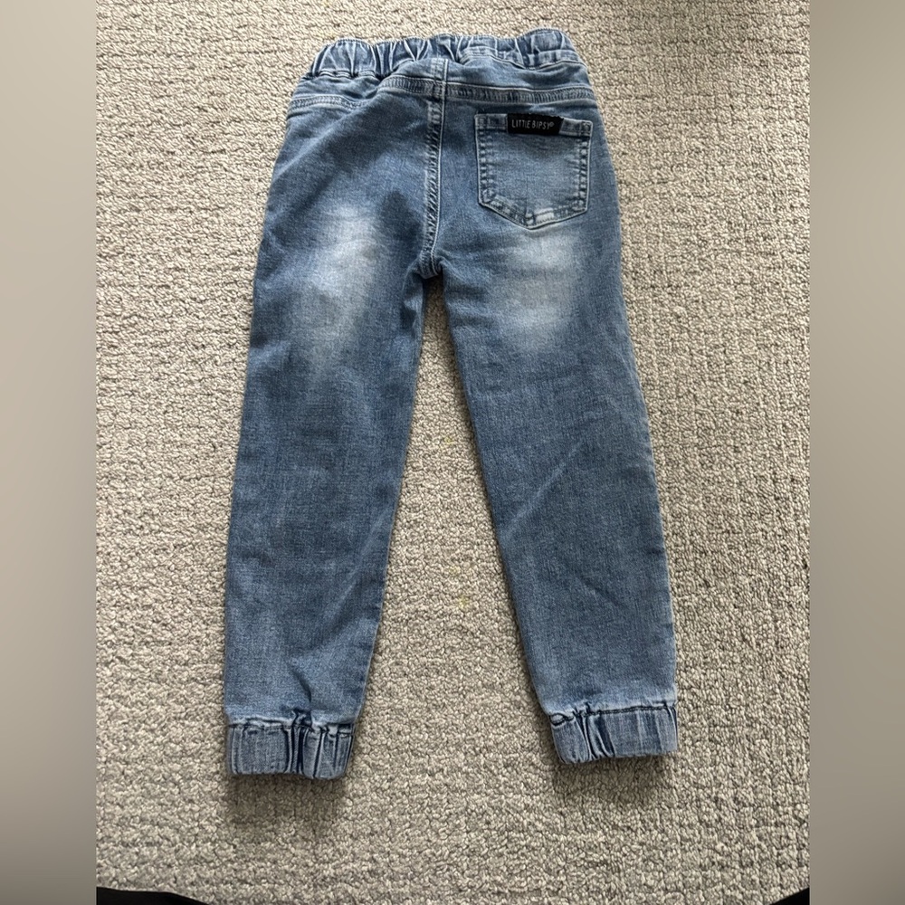 Little Bipsy Classic denim joggers 3t/4t - Picture 2 of 3